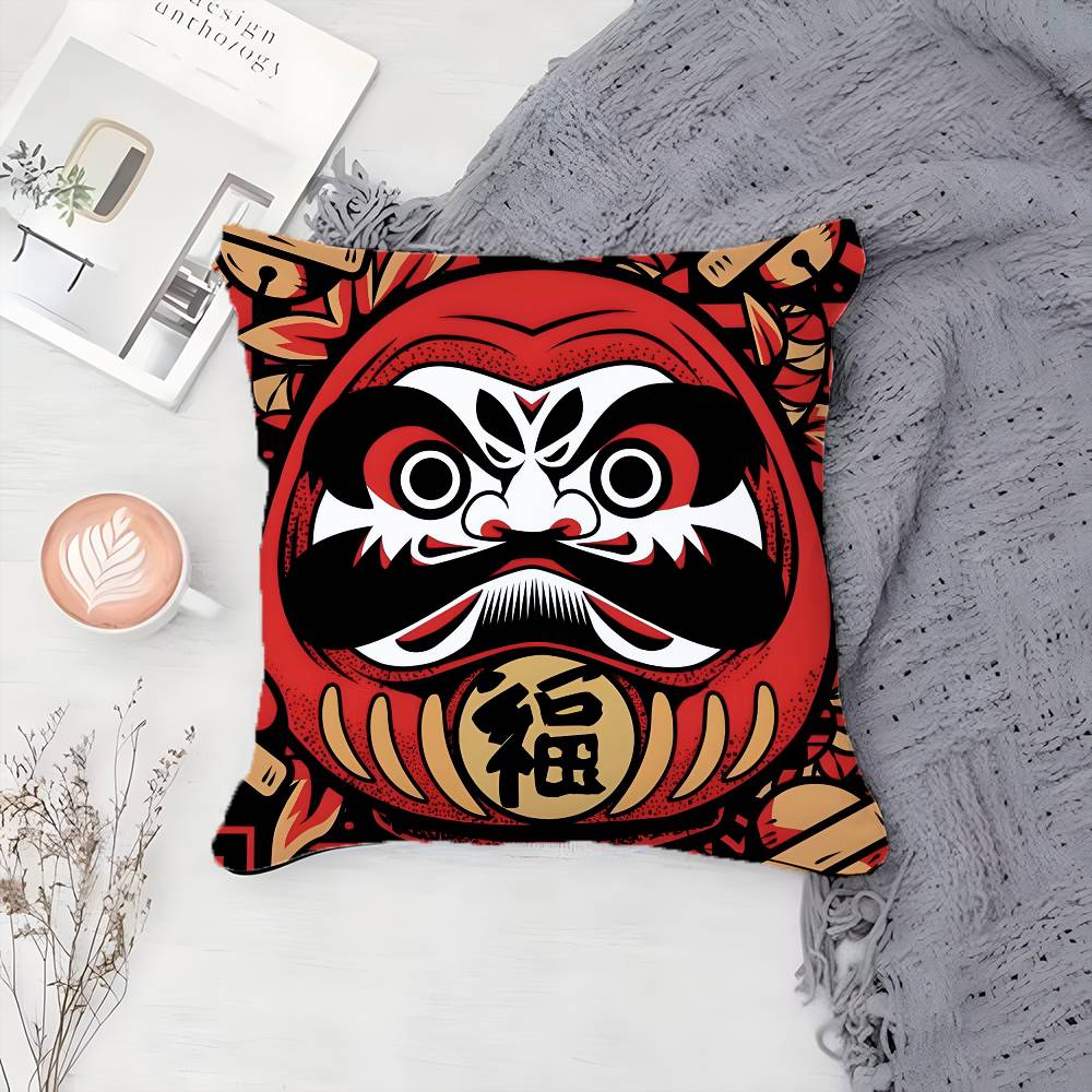 Cute Cartoon D-Daruma Doll-MT Role Pillow Case Printing Pillowcase Living Room Sofa Cushion Cover Bedroom Room Decor