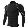 Men's Quick-Dry High Neck Long Sleeve Gym Shirt