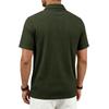 Men's Jacquard Casual Loose Fit Business Short Sleeve Polo Shirt with Collar Pocket and Zipper Detail Suitable for Daily Wear