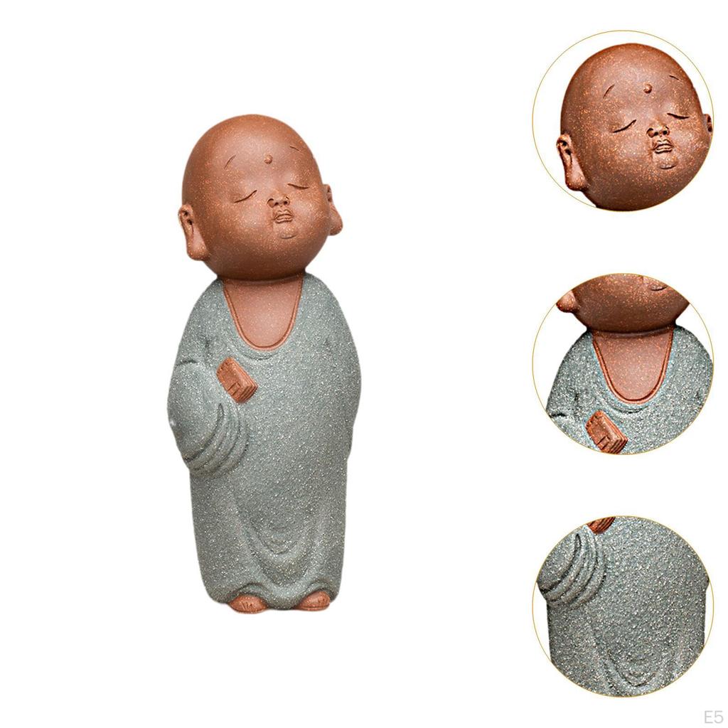 Kleine Mönchsstatue ,Mönchsornament ,Handwerk ,Schreibtischfigur Buddha-Skulptur für Schlafzimmer ,Büro