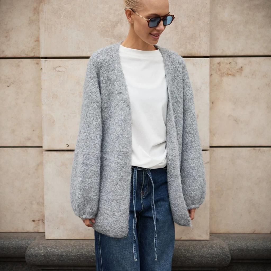 Knitted Cropped Women's Sweaters Cardigan Long Sleeve Sweater Coat Autumn Winter Chic Casual Outerwear Knitwear Top