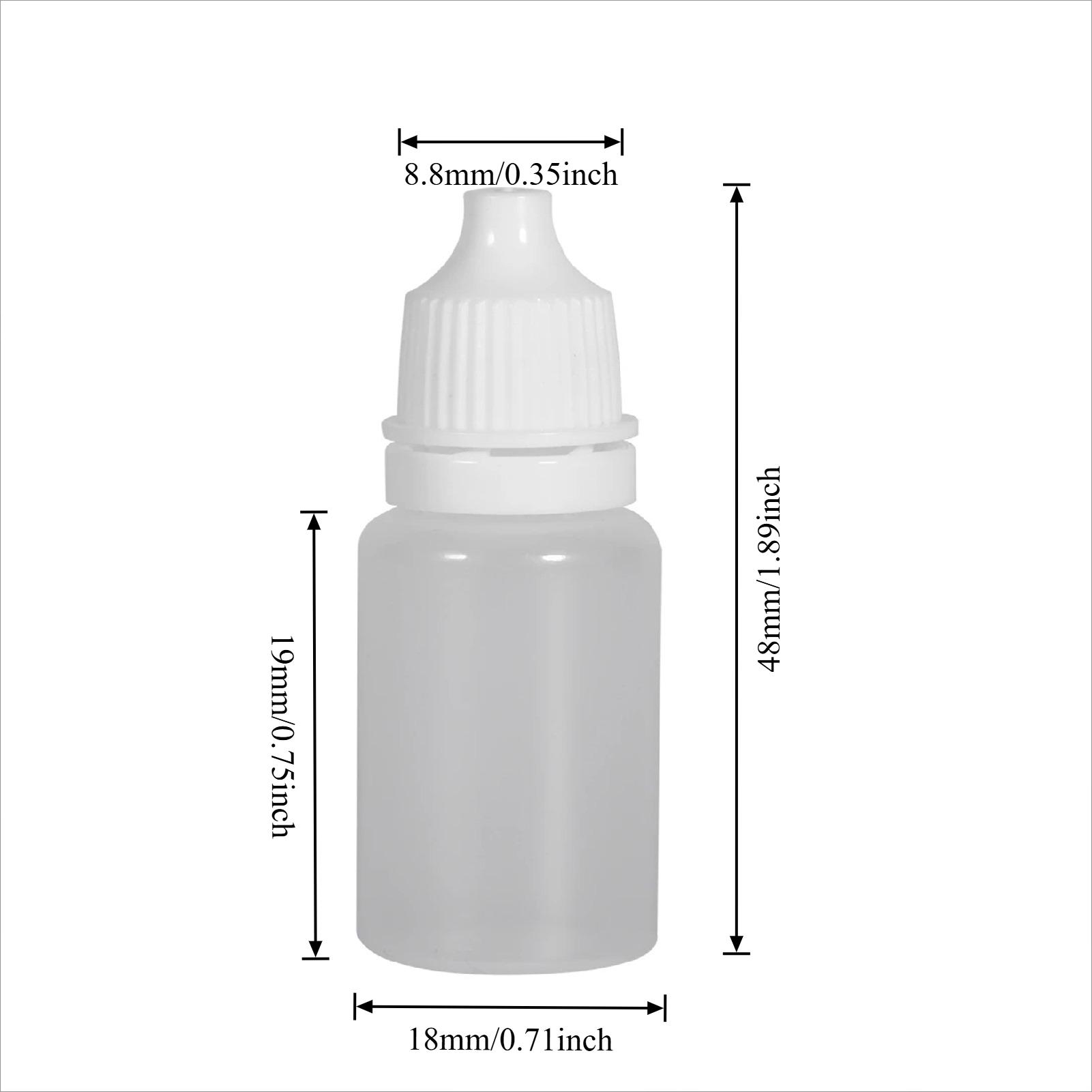 

50pcs Plastic Dropper Bottle with Childproof Cap Portable Squeezable Eye Sub-dropper Container Refillable Storage Liquid Dropper