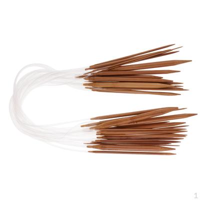18 Parts / Set Bamboo Circular Knitting with Plastic Tube 2.0mm 10mm