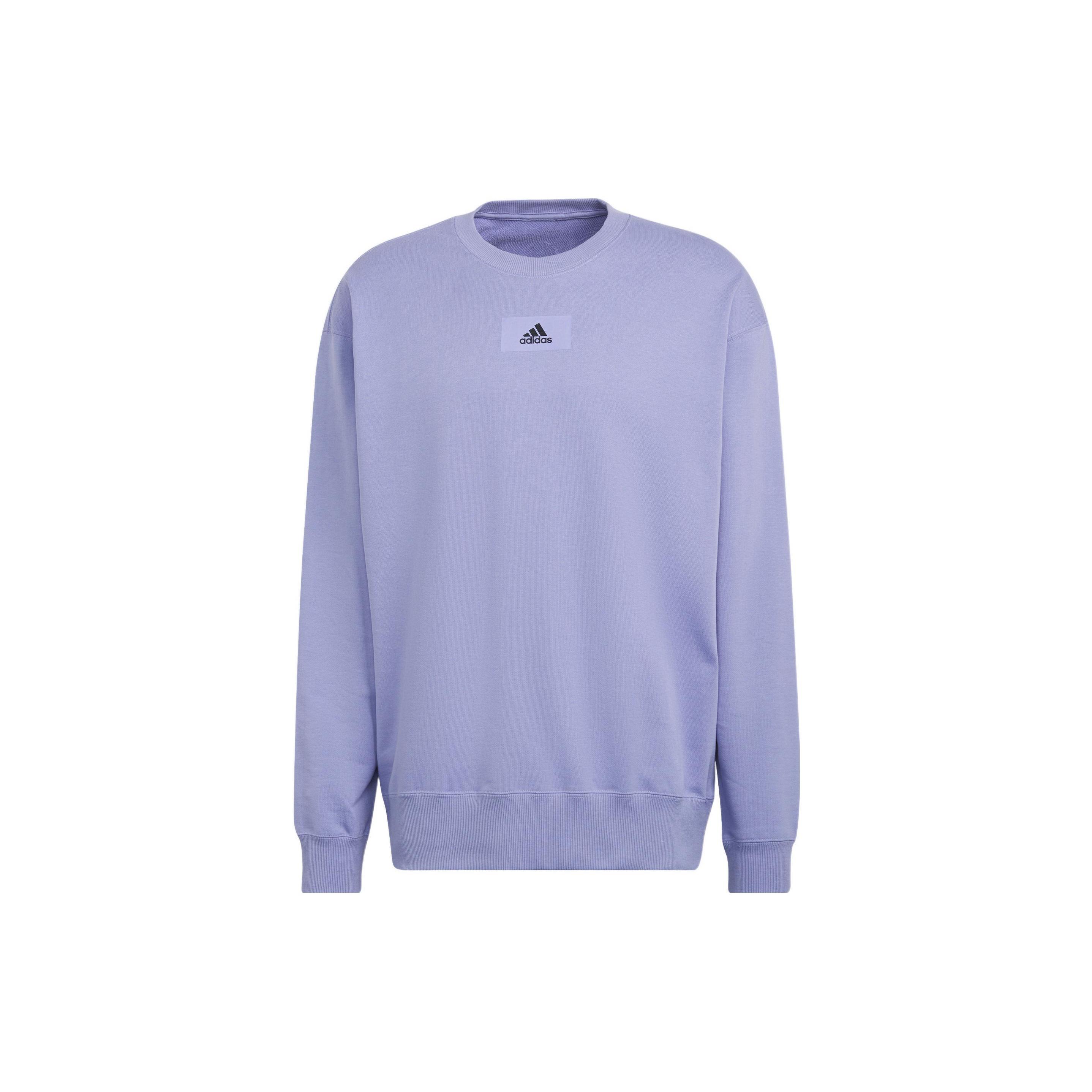 Men s adidas Fv Swt Sports Round Neck Pullover Light Purple HE4347 M