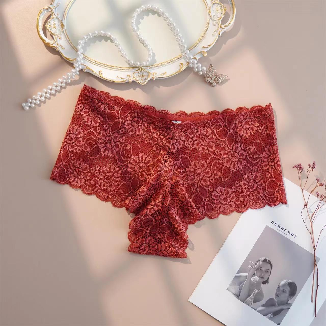 

Большие размеры, сексуальные кружевные трусики для женщин, летние, со средней талией, эластичные, ультратонкие, дышащие, легкие, открытые, женские трусы 4XL 4XL