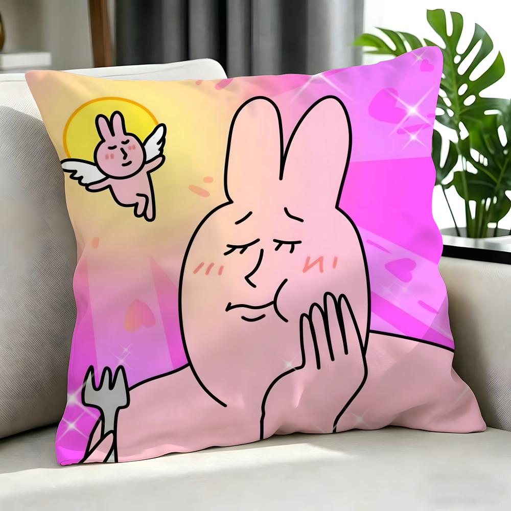 Cartoon My Friend Rabbit Cushion Cover Cushion Cover Set 4Pcs 50X50 45X45 40X40 Pillowcase Decorative Sofa Home Decor