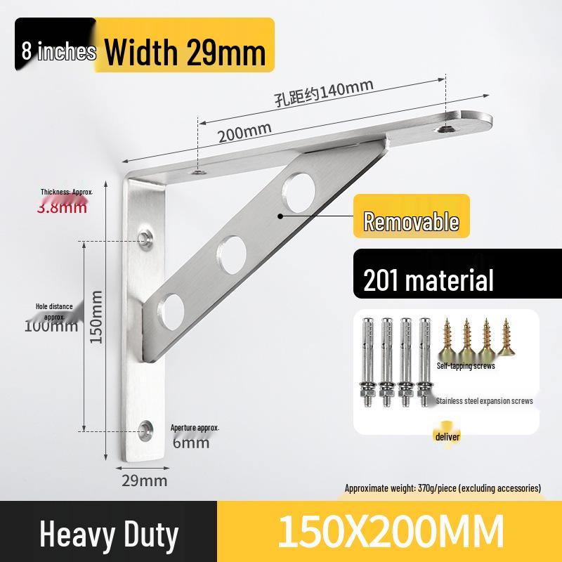 Stainless Steel Right Angle Wall Shelf Bracket Support