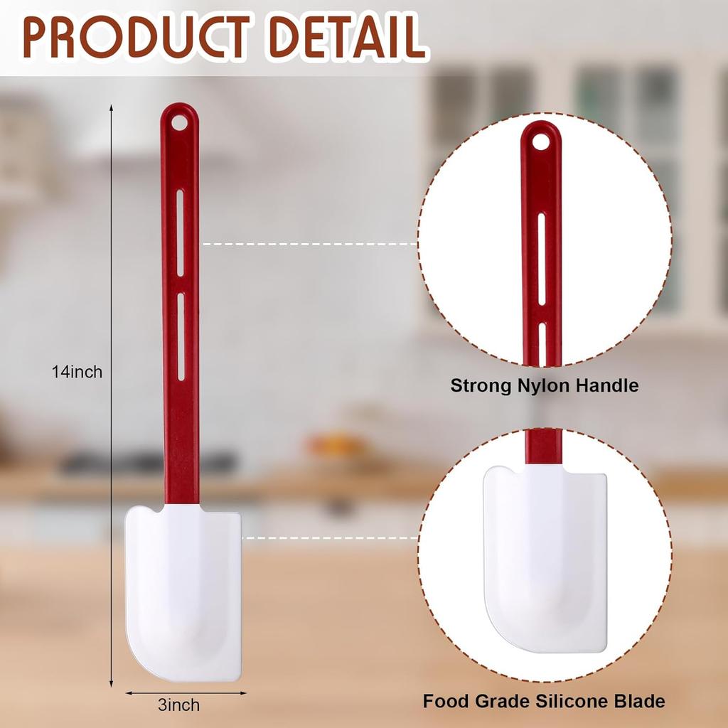 Silicone Spatulas Heat Resistant Rubber Commercial Silicone Scraper Spatula with Handle for Kitchen Baking Cooking 3 Pcs Set