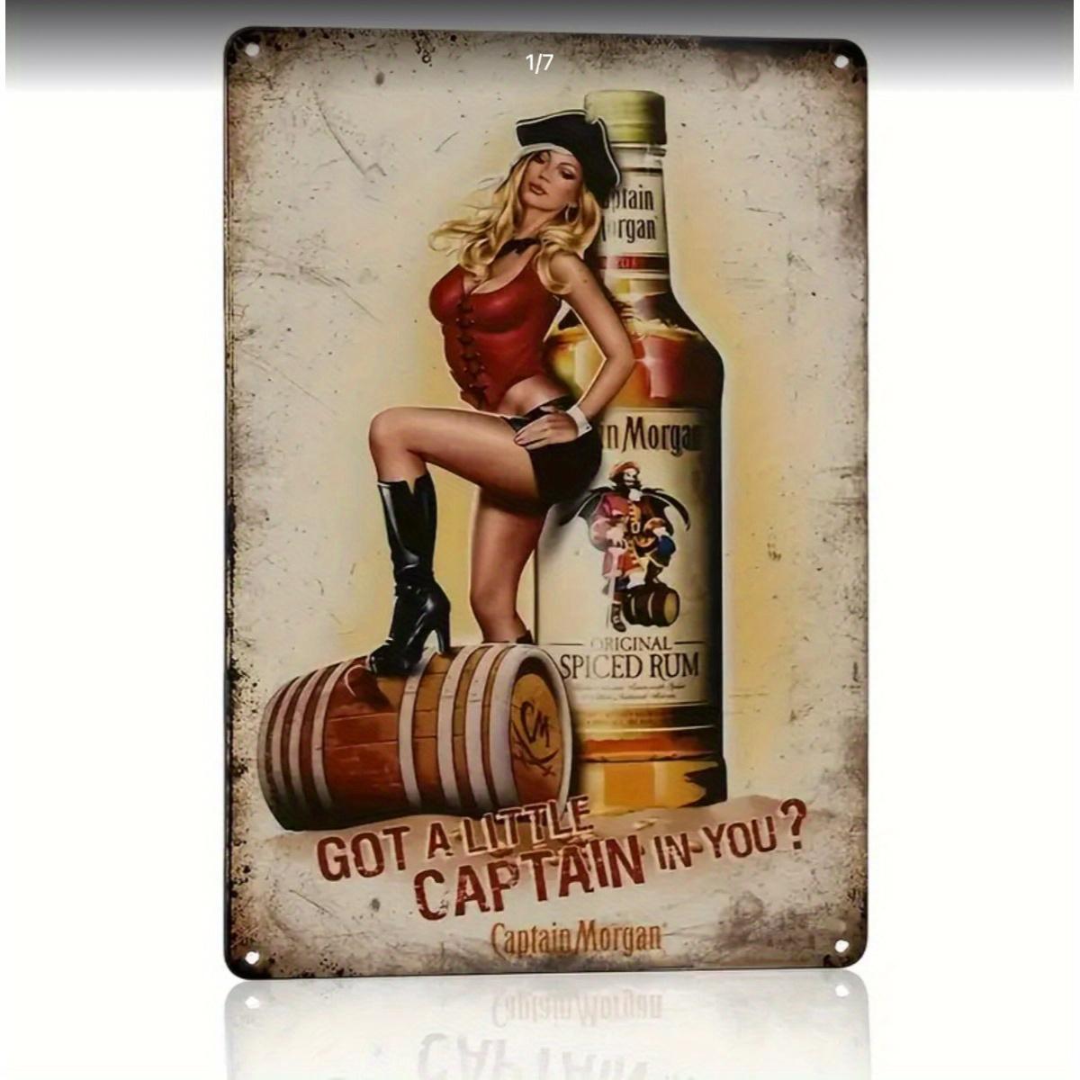

Captain for PirateThemed Metal Wall Decor Vintage Retro Bar Sign with Got a Little Captain in You HeavyDuty Iron Pub De 20x30cm（7.8x11.8inch）