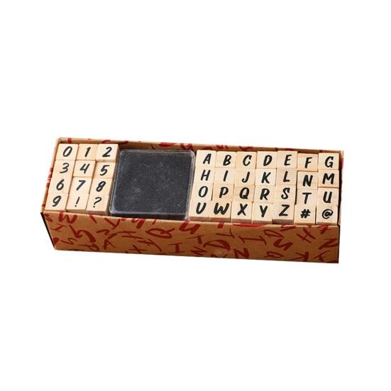 40Pcs/Set Elegant English Pattern DIY Stamp Beautiful Handmade Wood Craft Stamp for