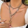 3Pieces Star Fringe Necklace Hip Hop Round Bead Choker Multilayer Clavicle Chain Y2K Jewelry OT Buckle Necklace Party