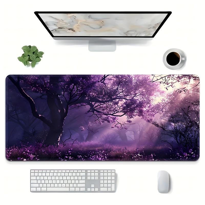 Large Purple Tree Design Gaming Mouse Pad NonSlip Rubber Base Waterproof Desk Mat for Office ESports