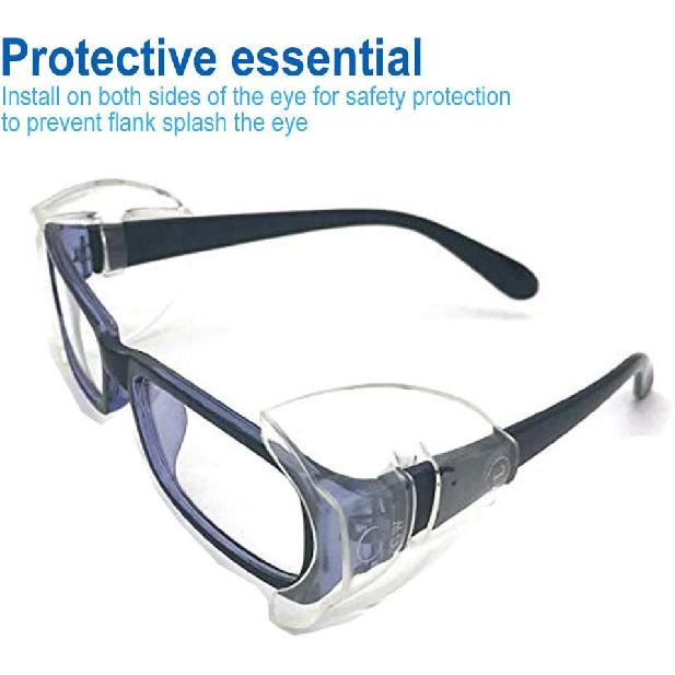 10 Pairs Safety Glasses, Flexible Anti-Slip Side Shields, Fits Medium To Large Eyeglasses with Clear Lenses