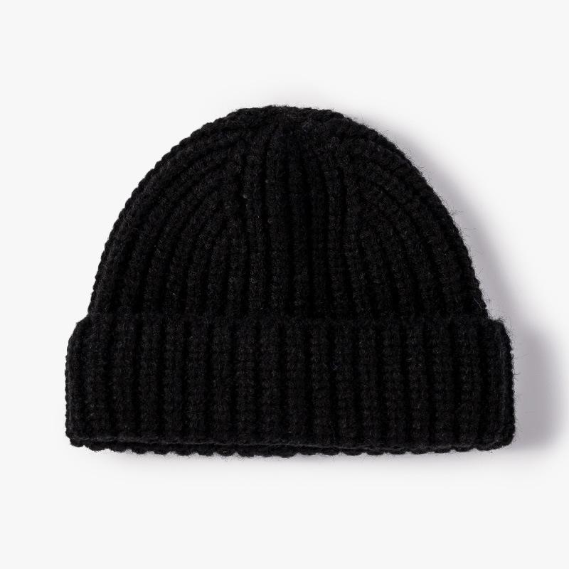 Winter Beanie Knitted Hats for Men Women Soft Unisex Toque Head Warmer Cuffed Beanie Knit Cap Ribbed Skull Cap чёрный