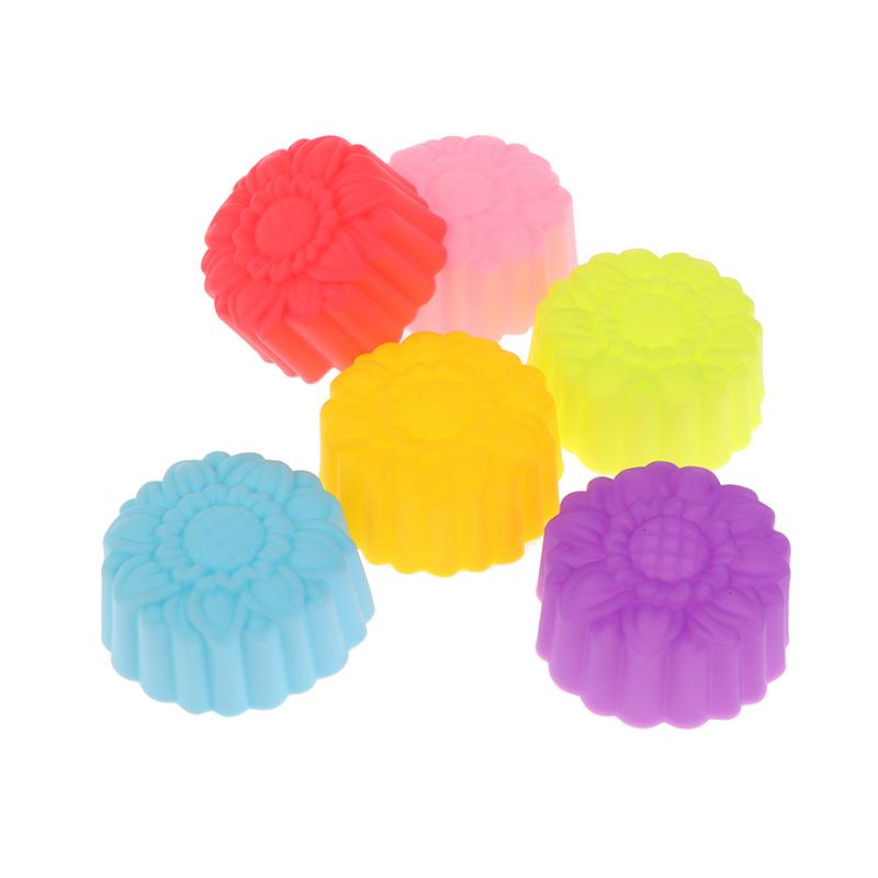 6ks 5cm slunečnicová forma na pudink Forma na muffiny, silikonové formy Příslušenství