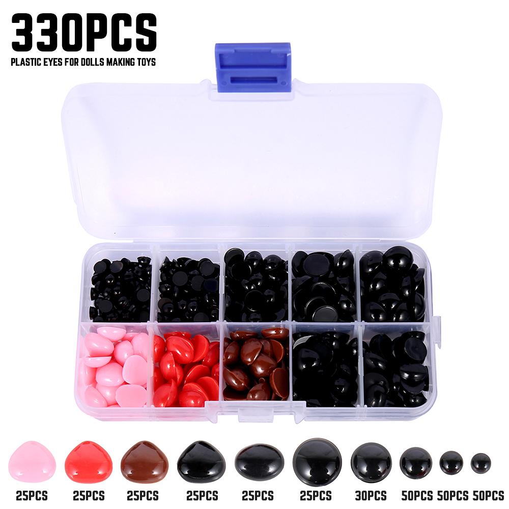 330Pcs 5-12mm Safety Eyes and Noses Set Plastic DIY Doll Toys Accessories for Crochet Toy and Stuffed Animals Eyes Noses Making