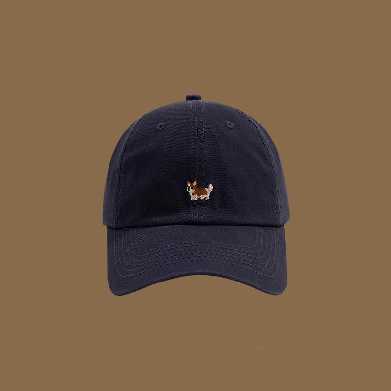 Hat Male Spring and Autumn Cute Puppy Corgi Embroidered Cap Couple Casual Versatile Shade Baseball Cap Female