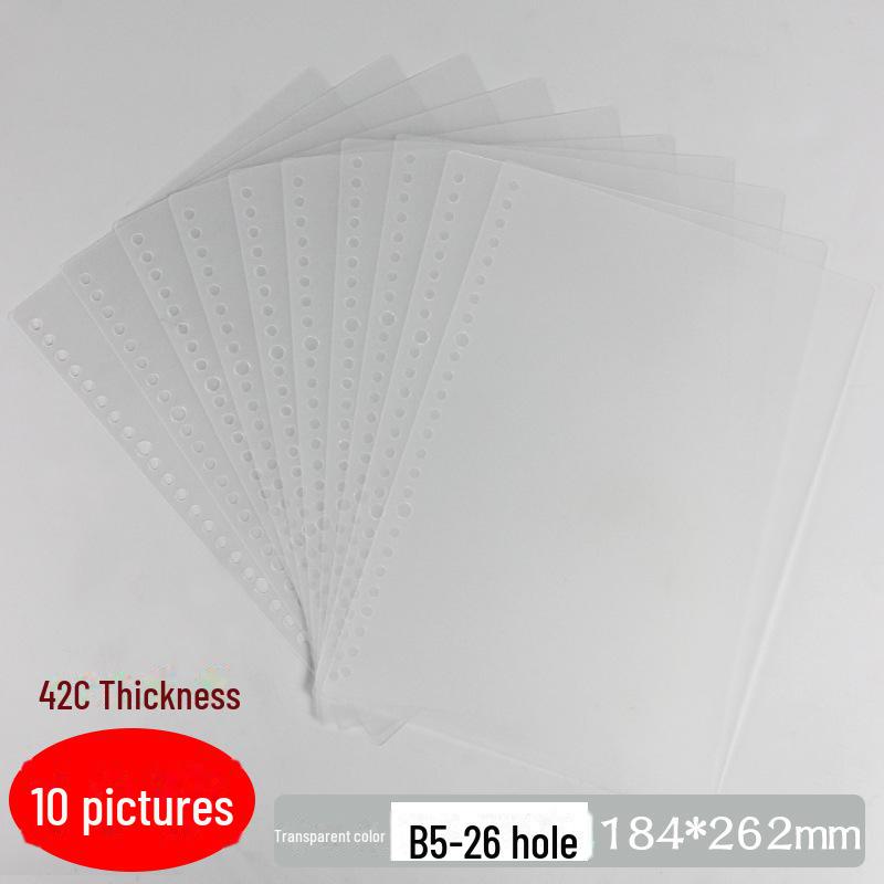 5-Pack Frosted A4 Detachable DIY Loose-Leaf Book with Colored Cover, A5/B5 Opening Ring Hole Folder