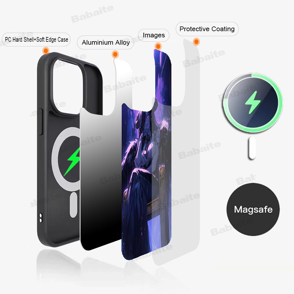 Anime Overlord Albedo Phone Case Magnetic Case For IPhone 16 14 13 12 11 15 Pro Max Plus For Magsafe Wireless Charge Cover