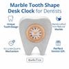 Marble Tooth Shape Table Clock for Dentist | Handmade Dental Clinic Desk Clock | Quartz Marble Clock for Doctor Office, Clinic & Gift | Size 6×4×7 cm