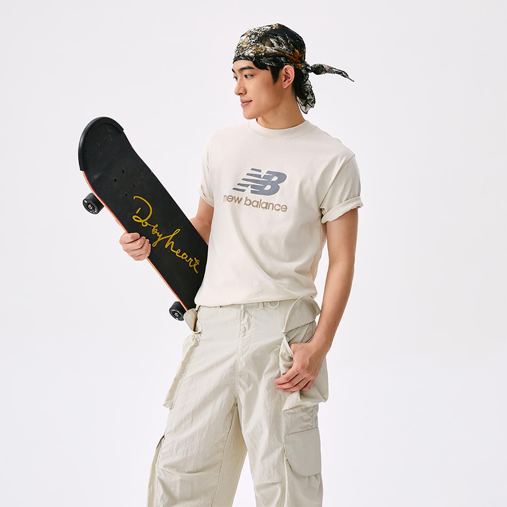 New Balance Sports Casual T Shirt Unisex Beige MT51500-LIN