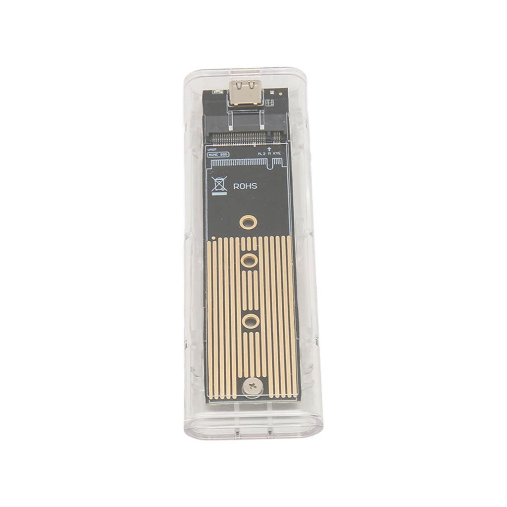 M.2 NVMe SATA SSD Enclosure NVMe To USB C 3.1 10Gbps Clear Enclosure Support M‑Key B+M Key UASP