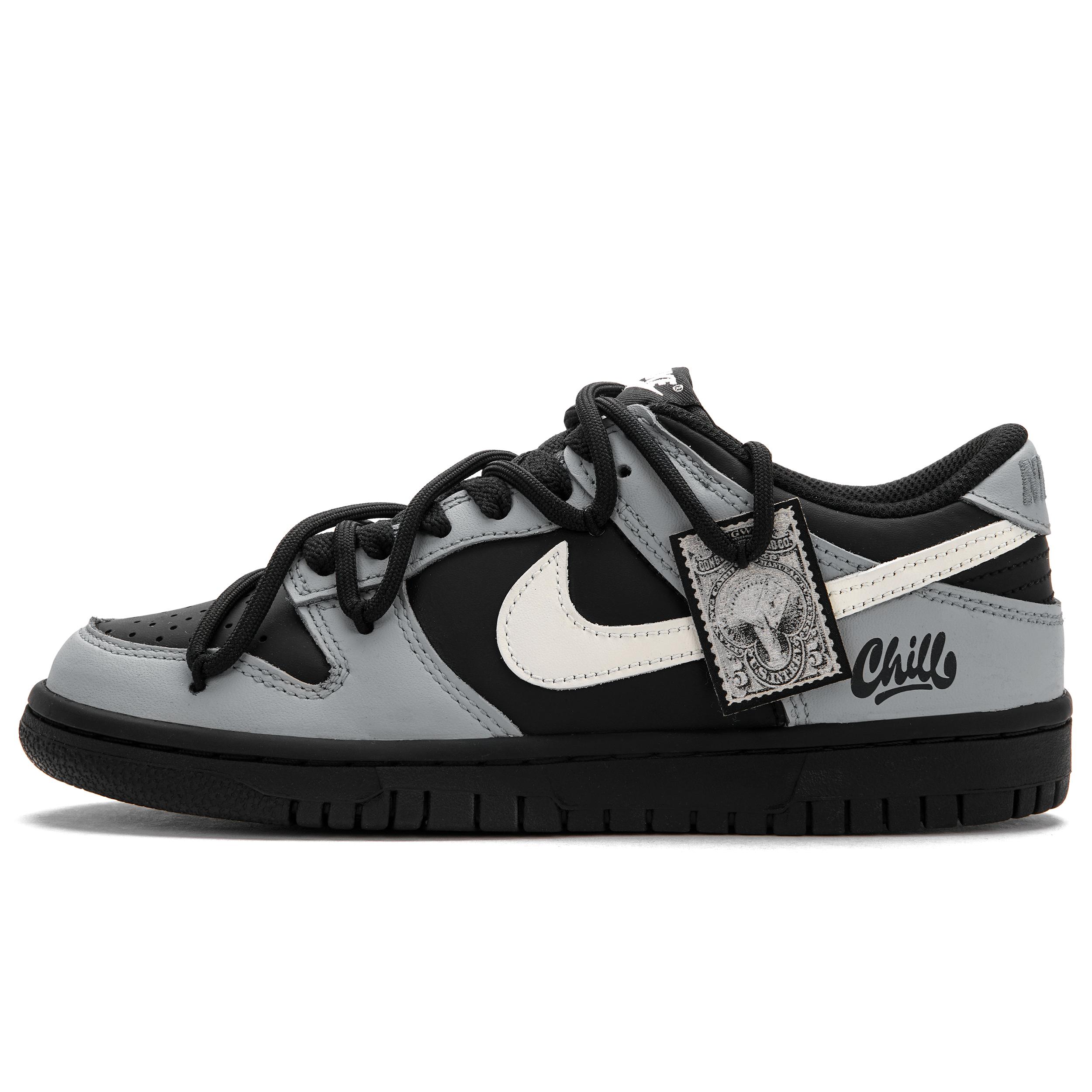 

Nike Dunk High Key Slip Resistant Abrasion Resistant Low top Skateboard Shoes Unisex Black Gray DD1391-100(Team1102-) 38