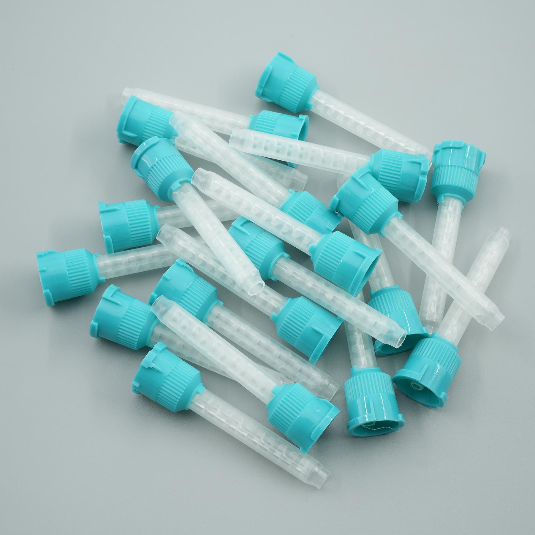 Durable And Safe 50Pcs/Bag Dental Lab Impression Mixing Tips Disposable Dental Tips For Impression Material Silicon Mixing Tube Green