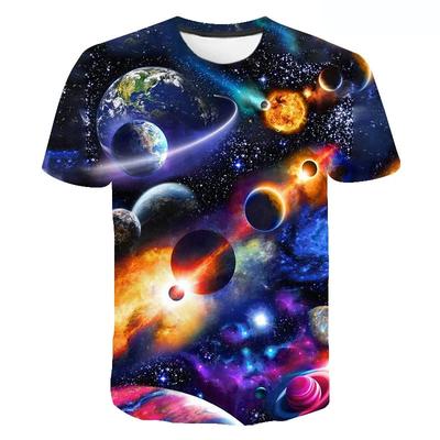 Summer Novelty Clothing Astronaut 3D Printed T Shirt Boys and Girls Space Galaxy Universe Design Short Sleeve Shirt Streetwear