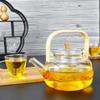 Transparent Glass Tea Pot 1000ml Flower Tea Kettle Fluent Japanese Style Teapot  Home Use