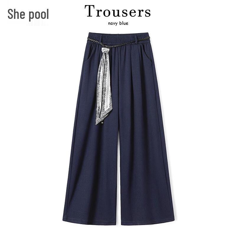 

Women s Draped High-Waist Wide-Leg Pants M