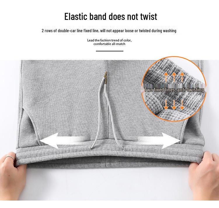 Übergröße Fleecegefütterte Waffelstrick-Jogginghose für Damen - Schlankmachende, vielseitige Harem-Sweathose für Herbst/Winter.