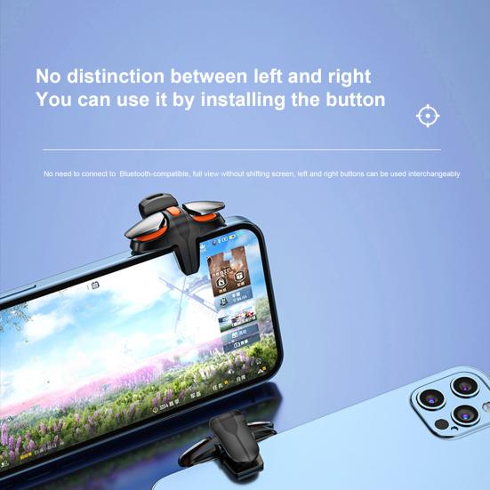 1 Pair Gaming Trigger Mobile Controller Frequency Conversion 4 Adjustable Speeds Four-Finger Linkage Phone Shooter Gamepad
