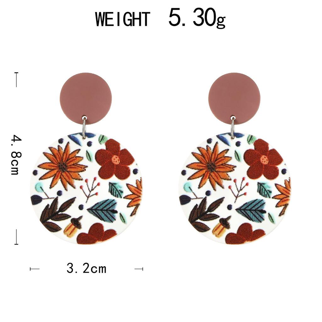 Fully Managed Acrylic Stud Earrings, Fresh Flower Fish Earrings, Contrasting Color Earrings.