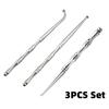 3Pcs Stainless Steel Massage Pen Set, Double-Headed Acupressure Tool for Face Neck Body, Ergonomic Portable Self-Care Kit