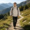 Men's Outdoor Hooded Jacket Thickened Loose Fit Windproof Waterproof Breathable Lightweight Shell for Hiking Camping