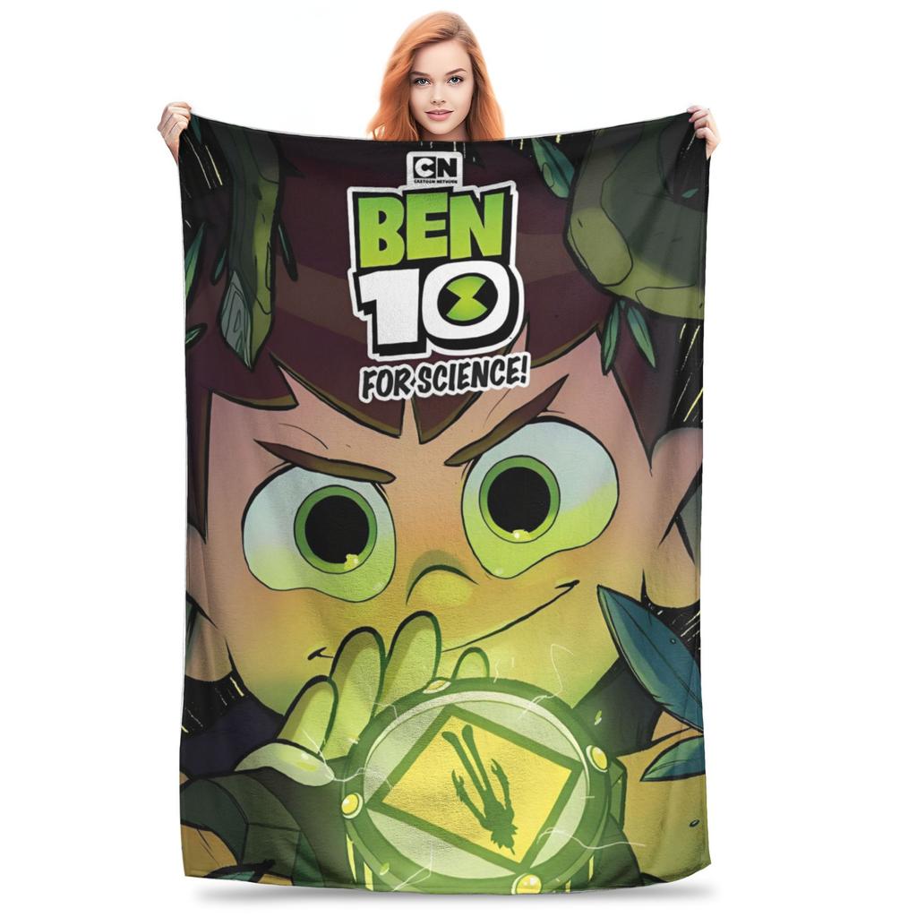 Ben 10 Obcy Ben Tennyson Omnitrix Gra Koc Miękki Ciepły Koc Kładziony Flanelowy Dekoracja na Lato Klimatyzację Pościel