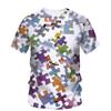 Funny Game The Puzzle Graphic T-Shirts Colorful Jigsaw Design 3D Printed T Shirts  Harajuku Fashion Children's Boy and Girl Kids Unisex T-shirts