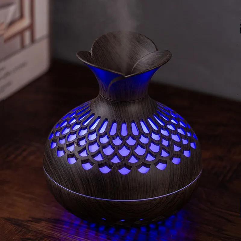 Wood Grain Humidifier 300ml, USB Aroma Diffuser, Atomizer, Household Humidifier, Moisturizing Instrument