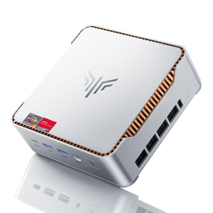 NiPoGi Mini PC Gamer AMD Ryzen R2544(4 rdzenie/8 wątków, do 3,7 GHz/Pamięć podręczna L3 4 MB)-8 GB RAM DDR4 256 GB SSD, Windows 11, Potrójny wyświetlacz