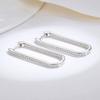 925 Sterling Silver Shiny Zircon Square Hoop Huggies Earring for Women Versatile Party Gift Daily Wear Earring Jewelry