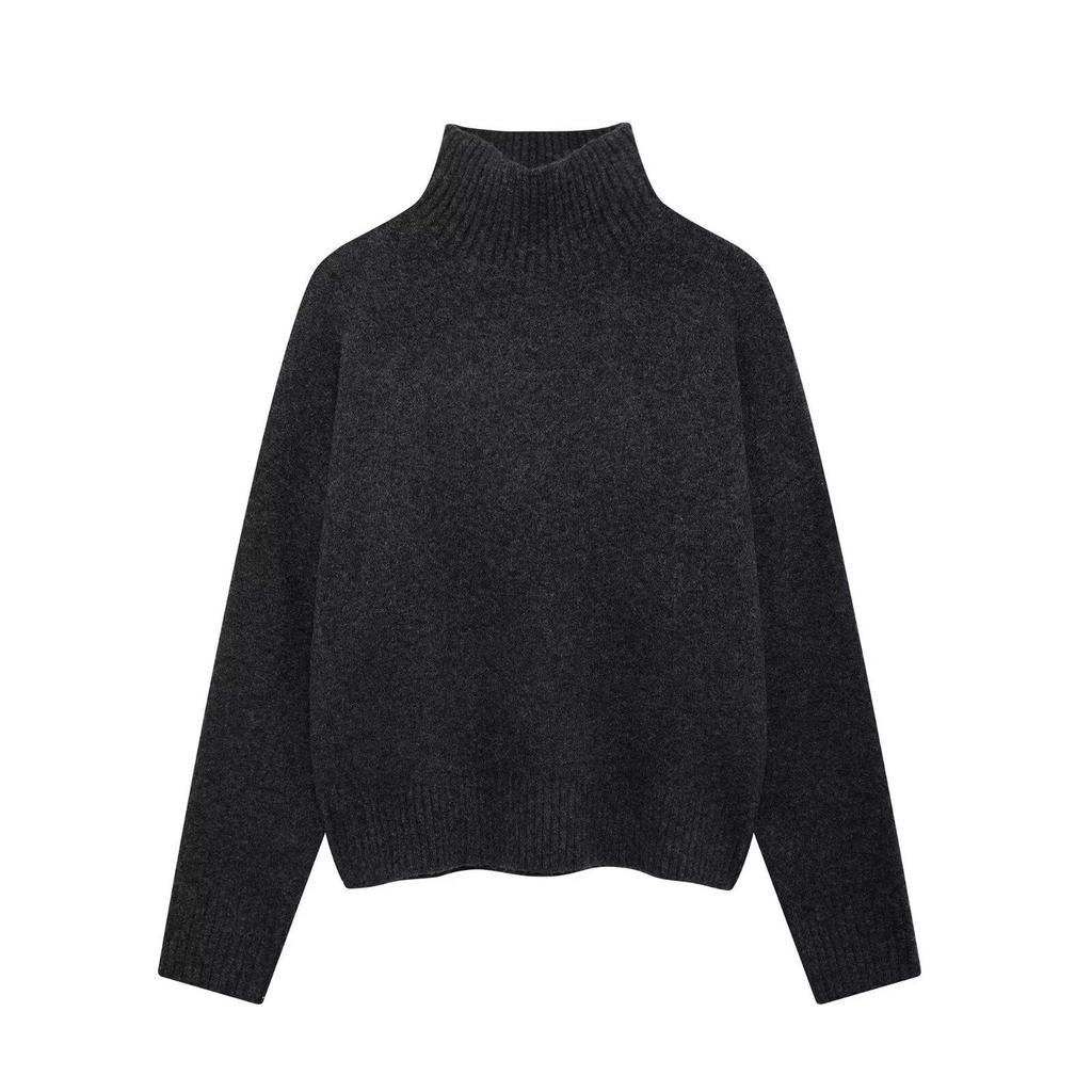Autumn Women's European & American High Neck Long Sleeve Knitwear