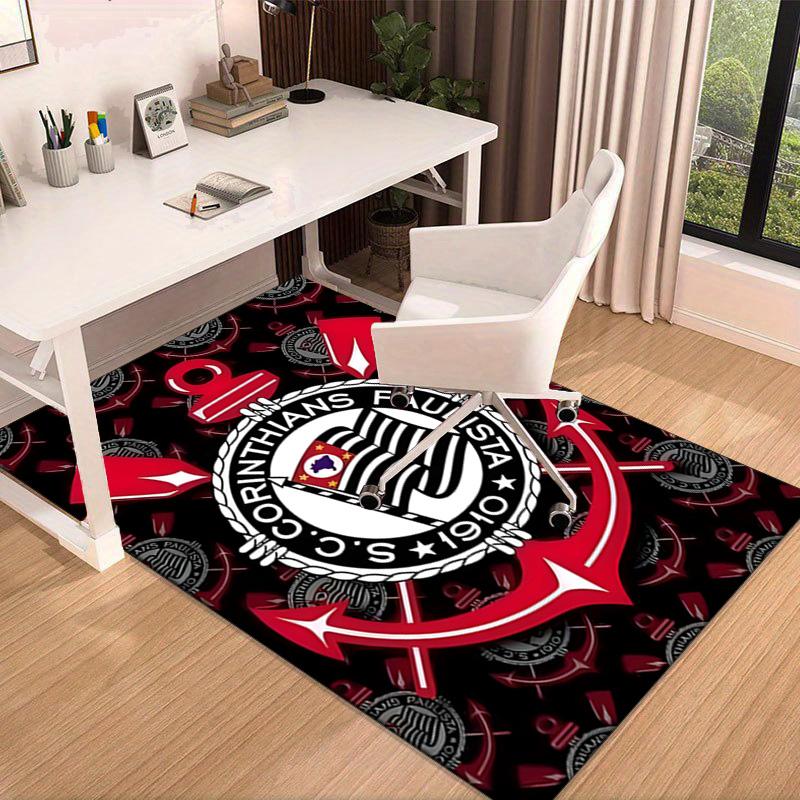 Sport Club Football Crest Printed Area Rug for Office, Chair Rug, Decorative Carpet Floor Mat, Large Size Fan gifts Christmas gifts