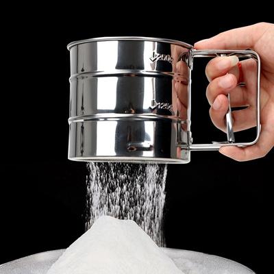 Stainless Steel Sieve Bread Baking Tool Flour Flour Mesh Sieve Cup Baking Powdered Sugar Shaker