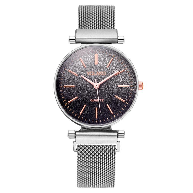 

Популярные модные женские часы с постепенным изменением, женские часы с ленивым железным магнитом, кварцевым магнитом белый