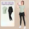Women's High-End Short-Sleeve Sport T-Shirt & Fitness Set - Breathable, Quick-Drying Yoga and Running Wear
