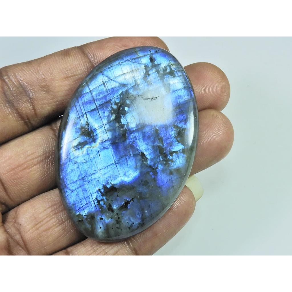 183Cts.Natural Labradorite Multi Fire Oval Cabochon Loose Gemstone 37X58X8MM D-233