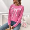 2025 New Women's Style Retro Casual Bow Jacquard Sweater
