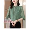 Chiffon Shirt Women's Long Sleeve New Autumn Fashion Printed Stand Collar Temperament Versatile Chiffon Shirt Top