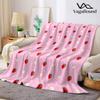 Pink Strawberry Flannel Blanket Warm Soft Halloween Christmas Decorative Couch Warm Cozy All-Season Gift
